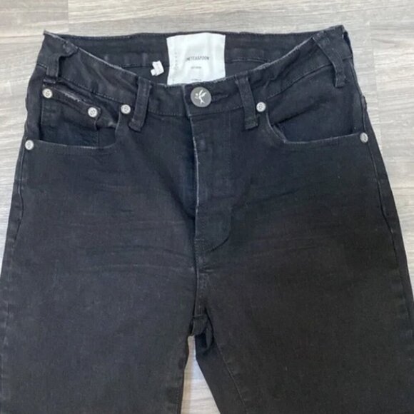 ONE TEASPOON Freebirds Ii High Waist Stretch Black 2 knee-rips Fit Leg R 26 US4 - Picture 10 of 16
